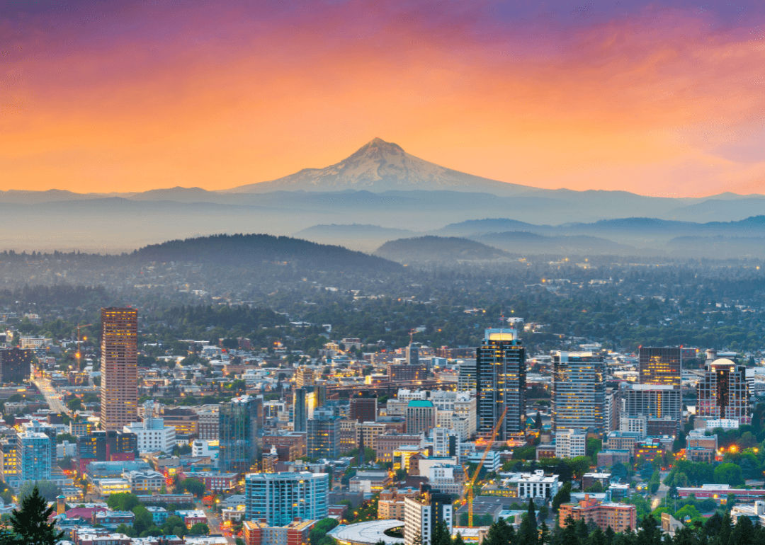 Sunset views over Portland