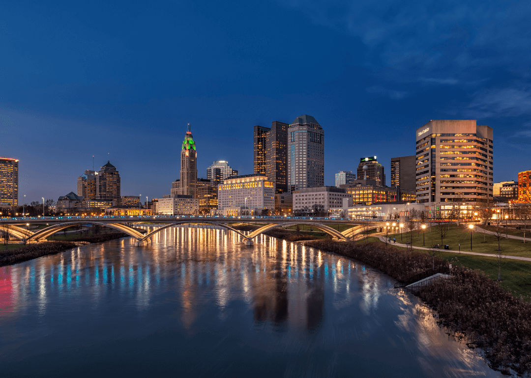 View of a city skyline in Ohio