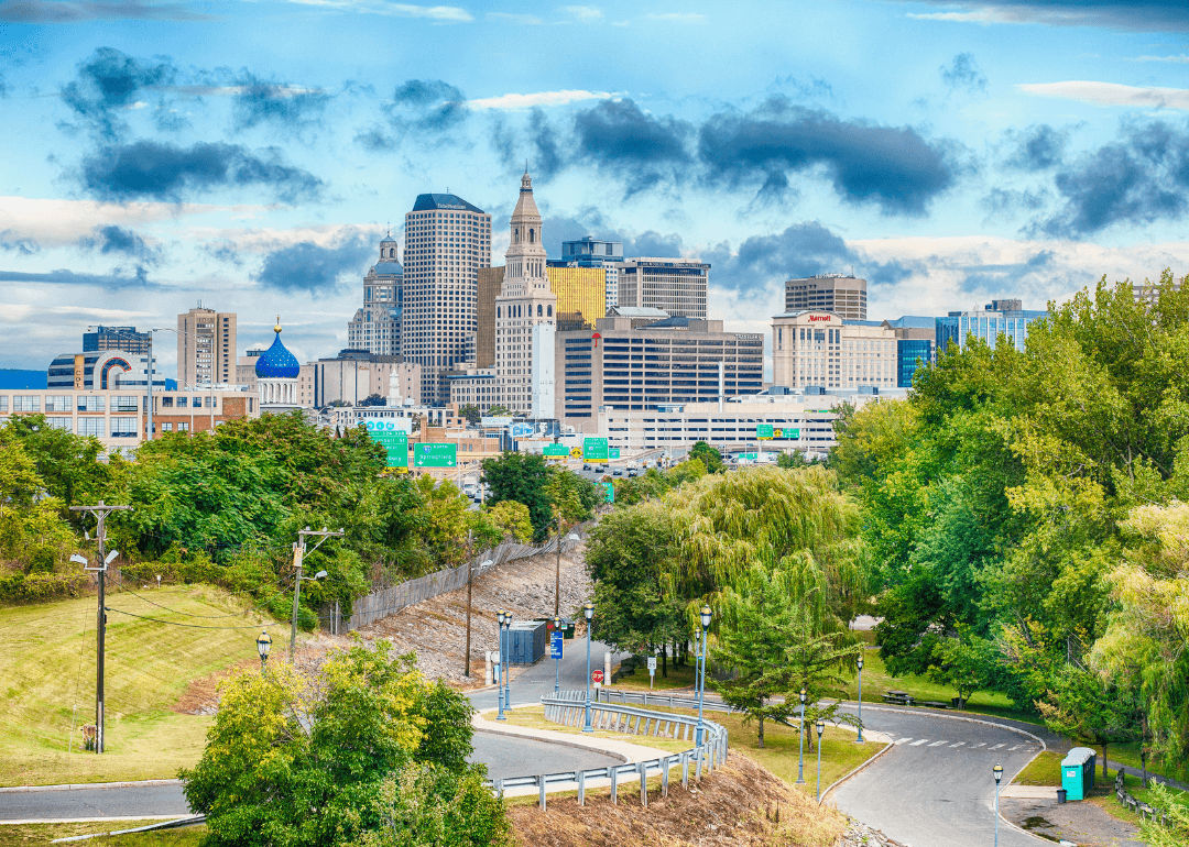 View of a skyline in Connecticut