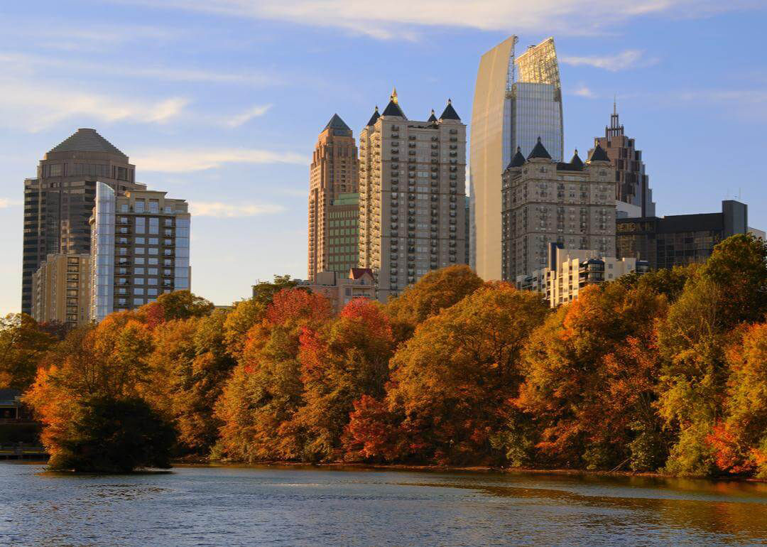 Fall colors along the river in Georgia