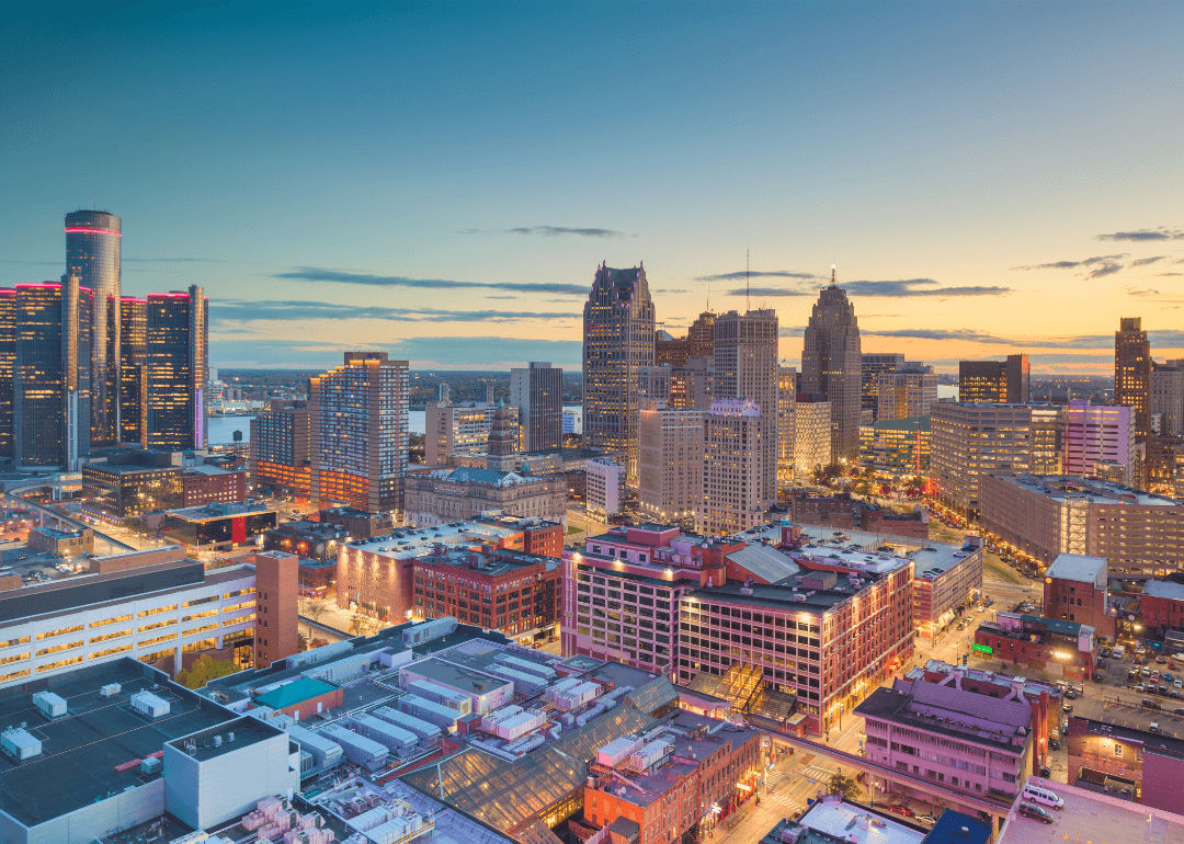 Downtown skyline of Detroit