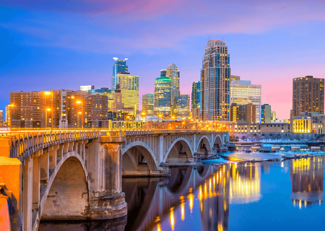 Bridge at dusk in Minnesota