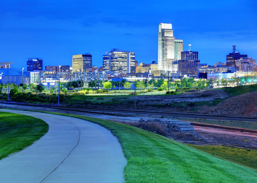 Skyline of city in Nebraska