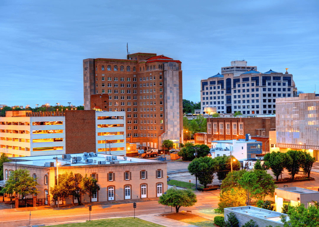 Skyline of a city in Mississippi