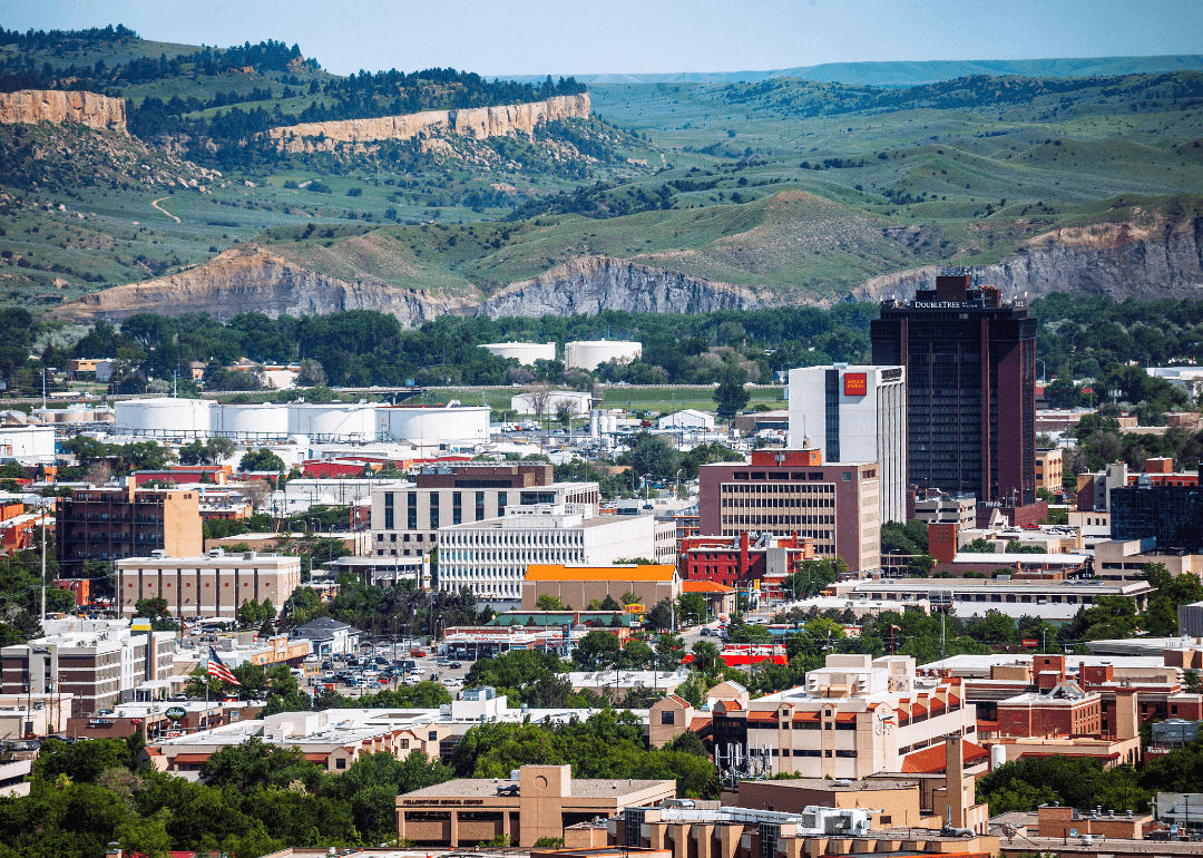 Aerial view of a city in Montana