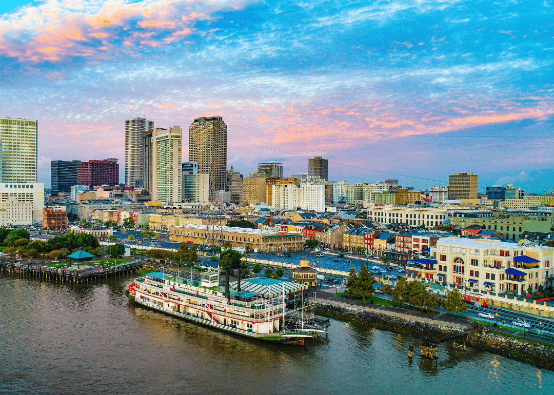 Riverboat along a river in Louisiana