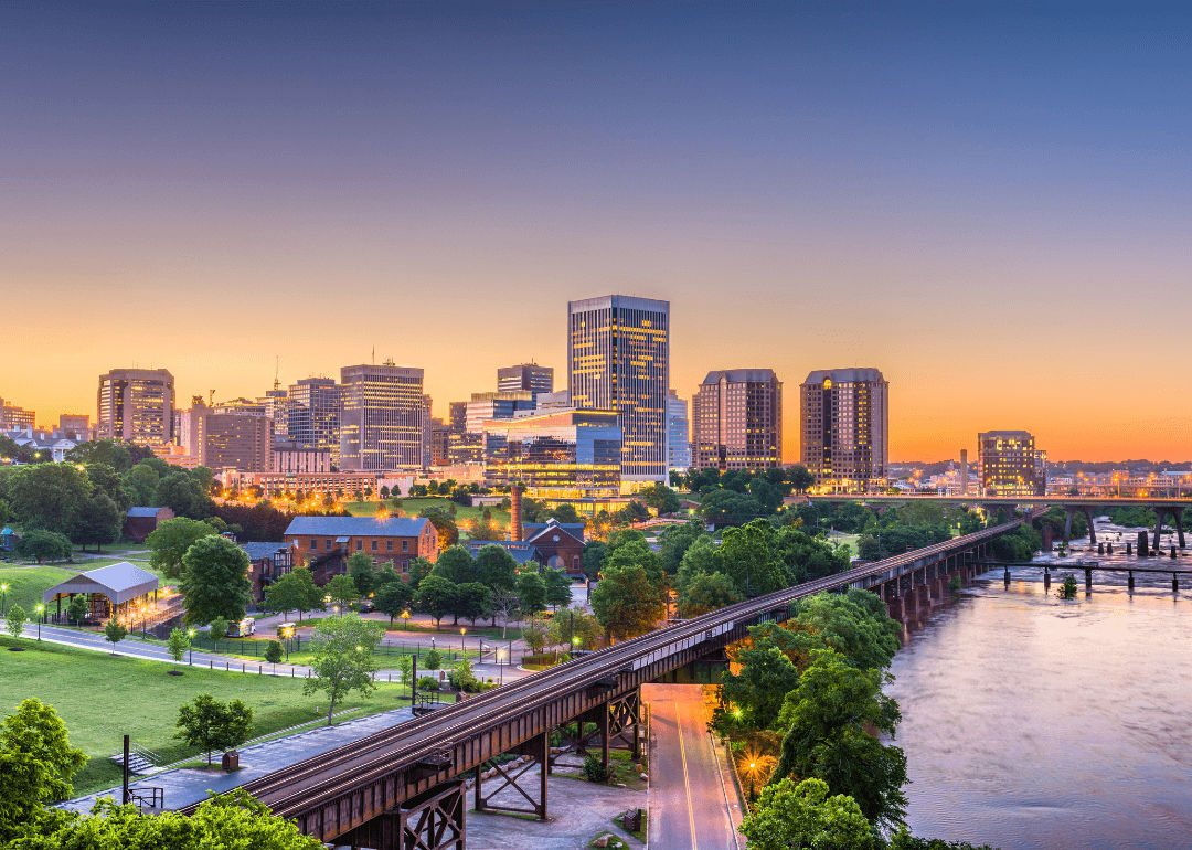 Sunset skyline in Virginia