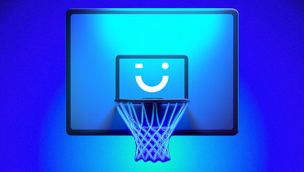 visible phone held in front of holiday lights