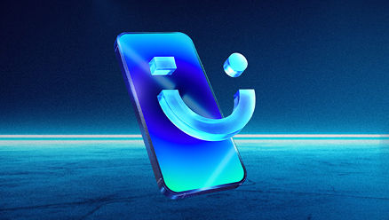 visible phone held in front of holiday lights