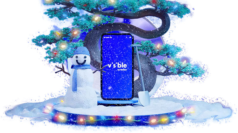 Visible phone with snowman