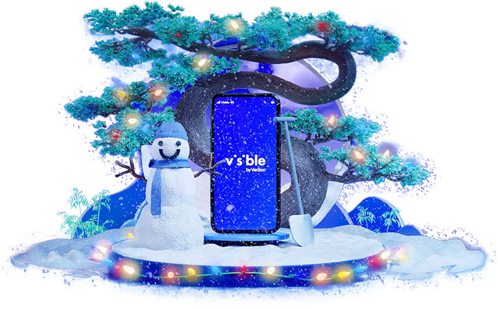 Visible phone with snowman