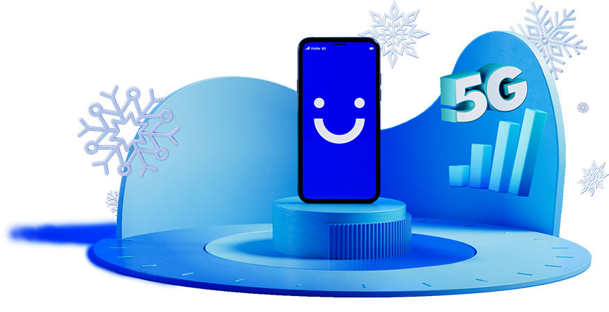 visible phone on podium with snowflakes