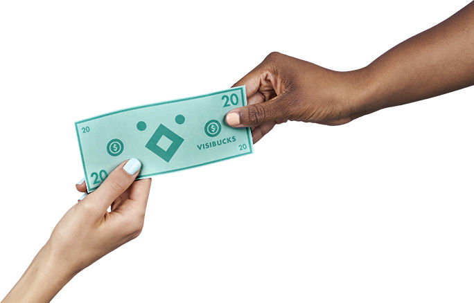 two people holding visibucks bill