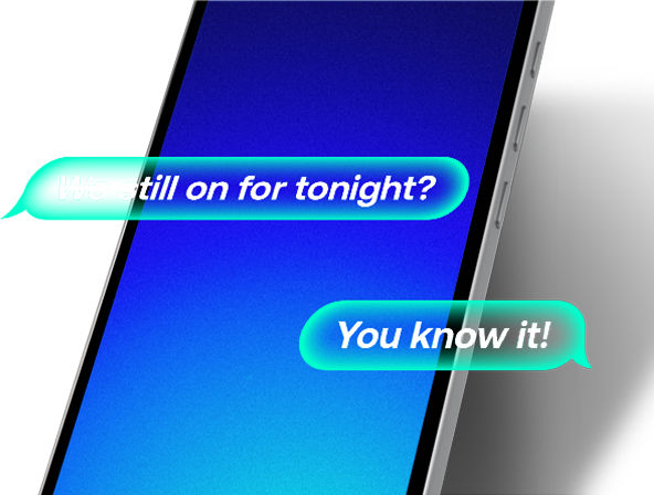 blue phone showing text messages