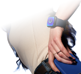 woman wearing smart watch