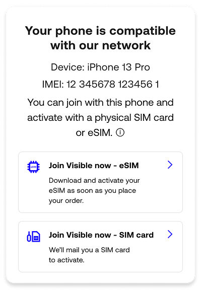 your phone works with our network