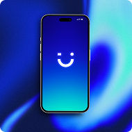 blue visible phone with a star