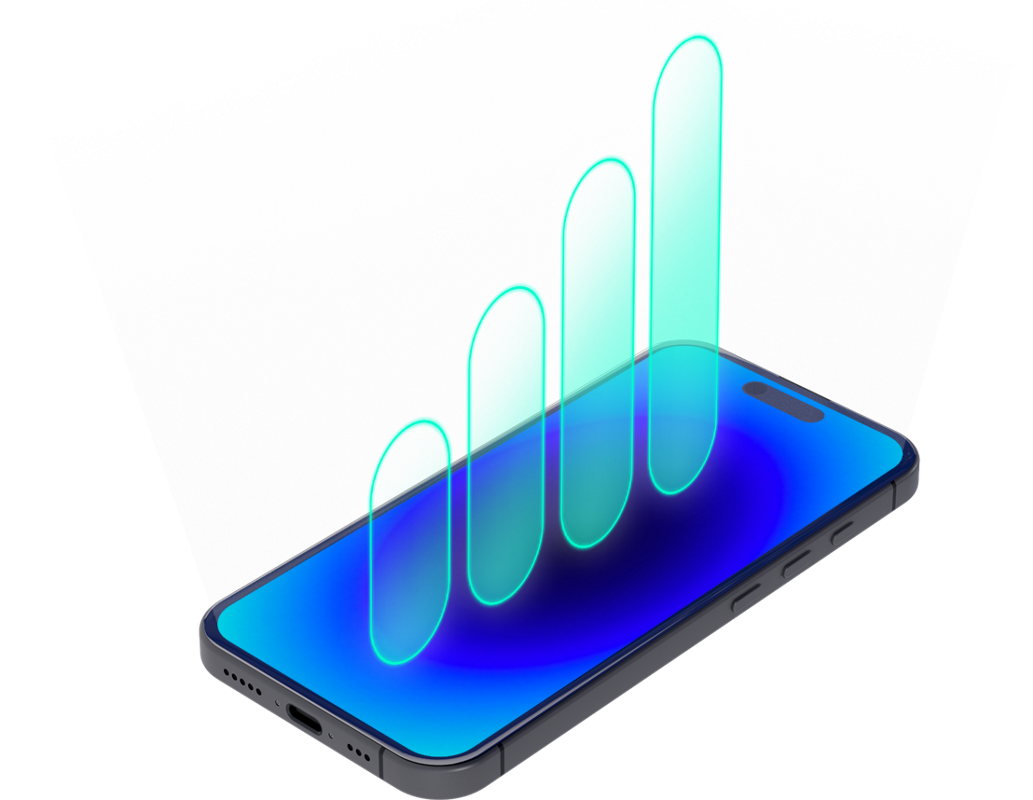 phone showing four signal bars