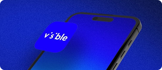 phone with blue screen showing visible app