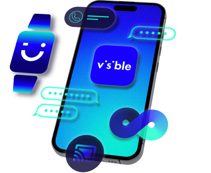 person wearing smartwatch displaying a smile emoji