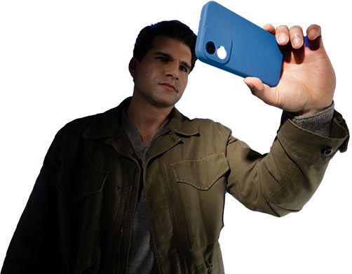 two visible phones trading hands