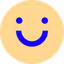 visible smile emoji with a light gold background