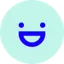 visible super smile emoji with a light green background