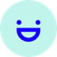 visible super smile emoji with a light green background