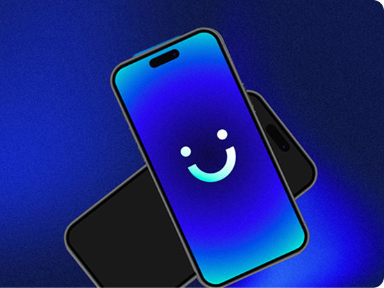 two visible phones held in the air