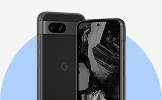 google pixel 8 on light blue background