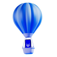 blue hot air balloon