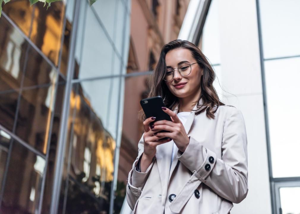 Women holding a phone