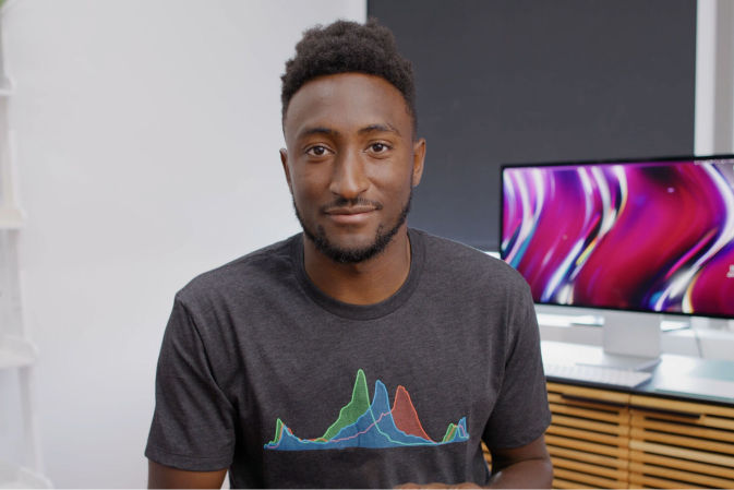 marques brownlee smiling at the camera