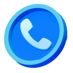 phone symbol in a blue circle