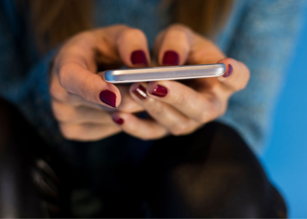 closeup of a phone being held