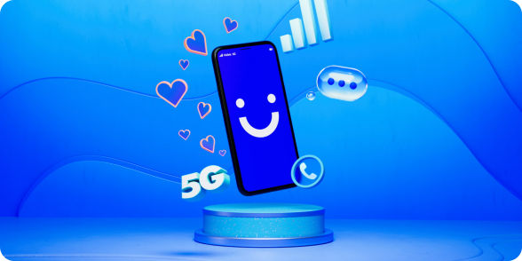 visible phone on a stage with hearts