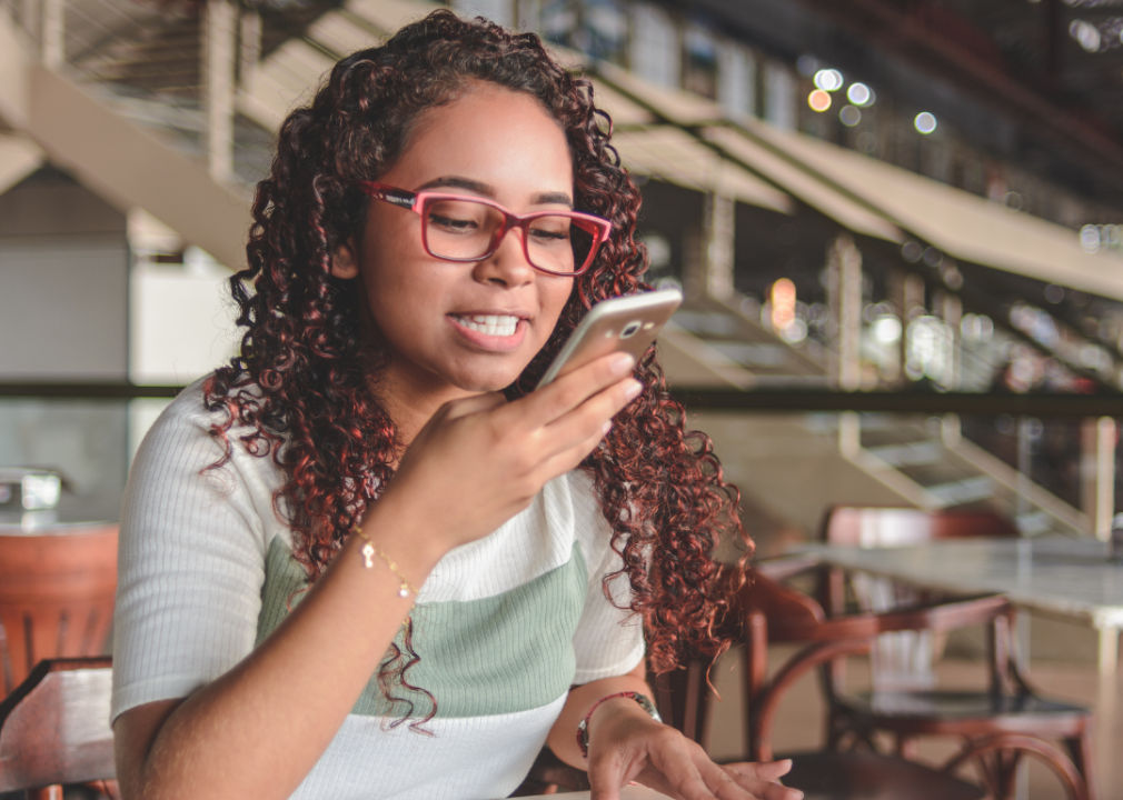 Woman talking on a phone